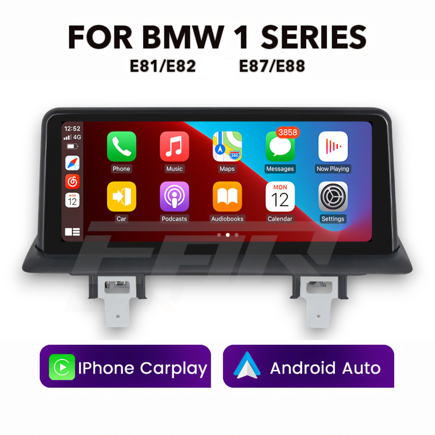 BMW 1 Series (E81, E82, E87, E88) 10.25" Multimedia Touchscreen Display + Built-in Wireless CarPlay & Android Auto (2004 - 2012) (LHD & RHD) - Euro Active Retrofits